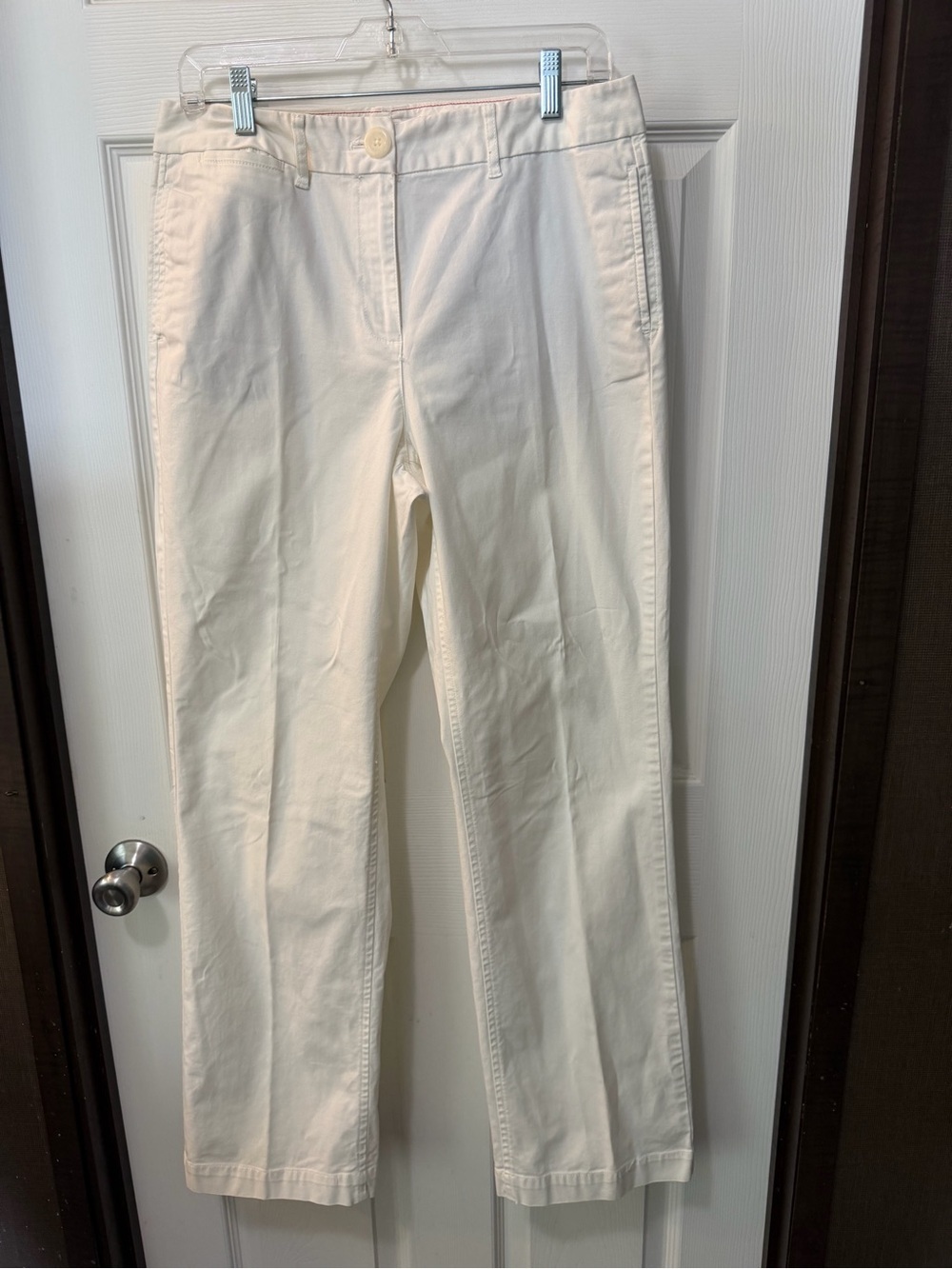 Talbots White Stretch Wide Leg Pants Sz 10